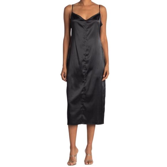 REVOLVE Dress AFRM Katica Black Satin Dress Noir Size XL - Picture 2 of 9
